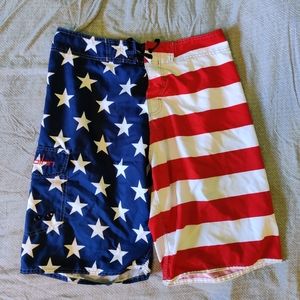 Men's stars and stripes board shorts size 32